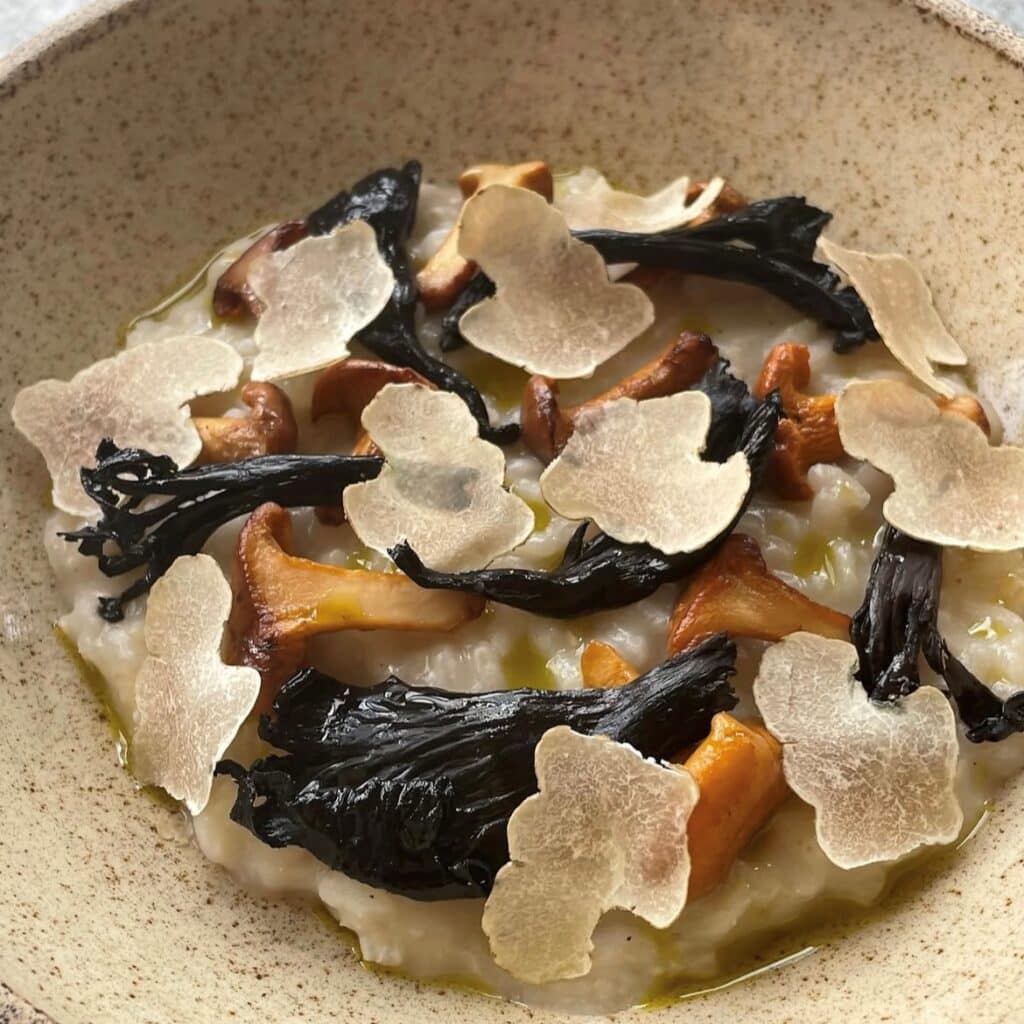 white truffle sauce with mushrooms