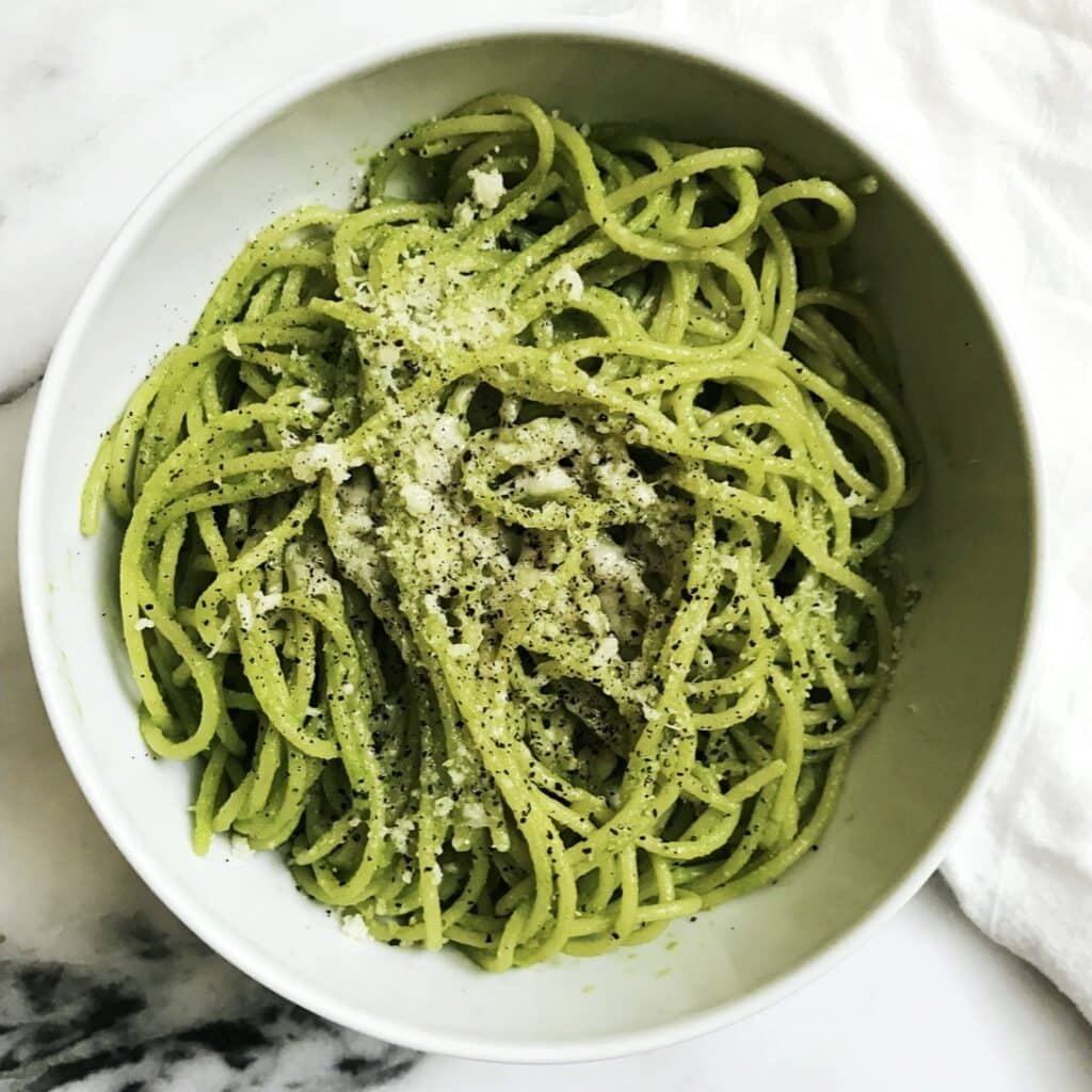 Truffle pesto spaghetti
