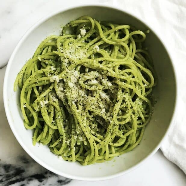 Truffle pesto spaghetti