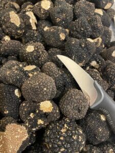 Preparing fresh truffles