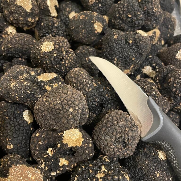 Preparing fresh truffles